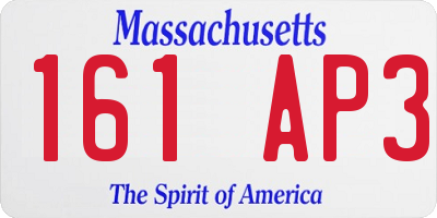 MA license plate 161AP3