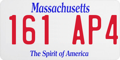 MA license plate 161AP4