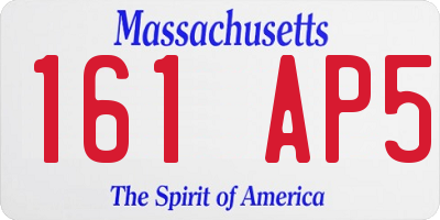 MA license plate 161AP5