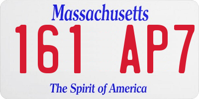 MA license plate 161AP7