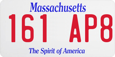 MA license plate 161AP8