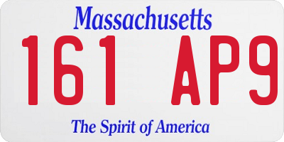 MA license plate 161AP9