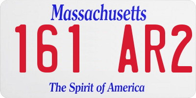 MA license plate 161AR2