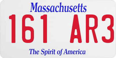 MA license plate 161AR3