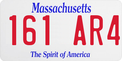 MA license plate 161AR4