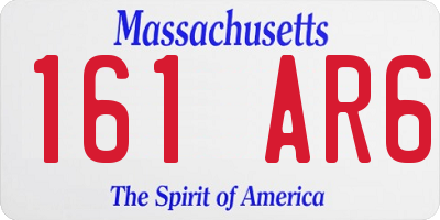 MA license plate 161AR6