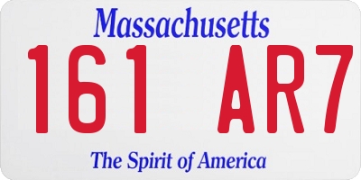 MA license plate 161AR7