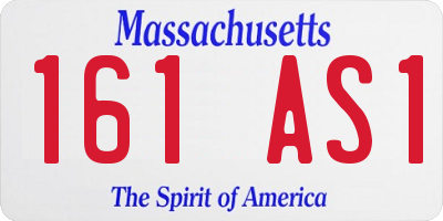 MA license plate 161AS1