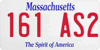 MA license plate 161AS2
