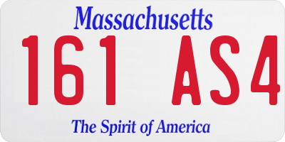 MA license plate 161AS4