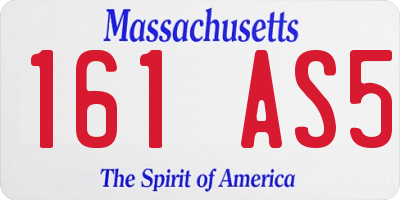 MA license plate 161AS5