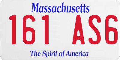 MA license plate 161AS6