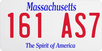 MA license plate 161AS7