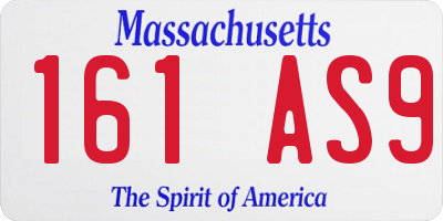 MA license plate 161AS9