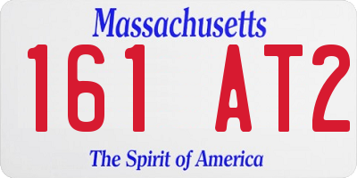 MA license plate 161AT2
