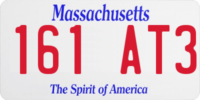 MA license plate 161AT3