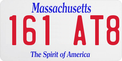 MA license plate 161AT8