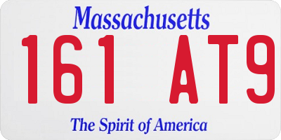 MA license plate 161AT9