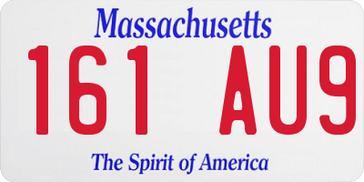 MA license plate 161AU9