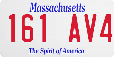 MA license plate 161AV4