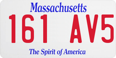 MA license plate 161AV5