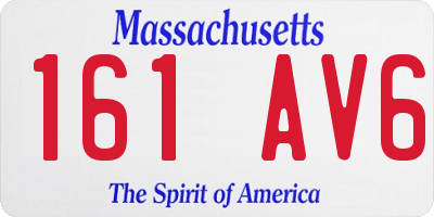 MA license plate 161AV6
