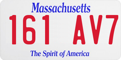MA license plate 161AV7