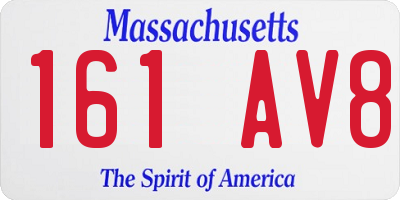MA license plate 161AV8