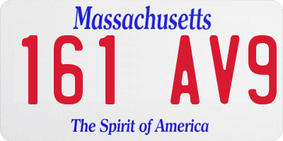 MA license plate 161AV9