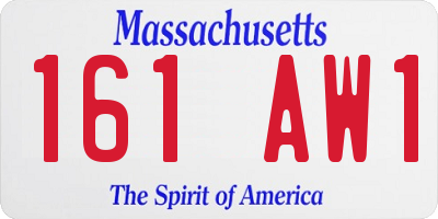 MA license plate 161AW1