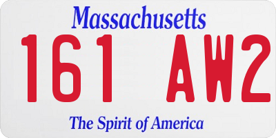 MA license plate 161AW2