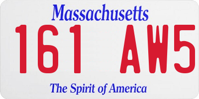 MA license plate 161AW5