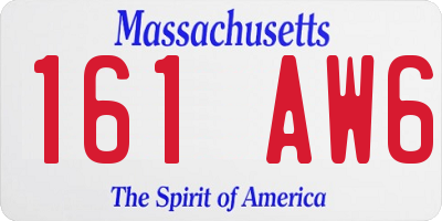 MA license plate 161AW6