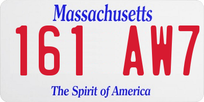 MA license plate 161AW7