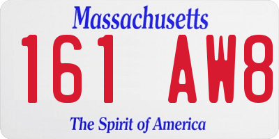 MA license plate 161AW8