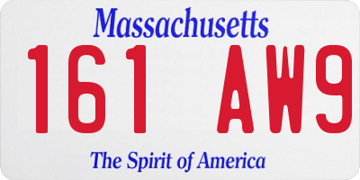 MA license plate 161AW9