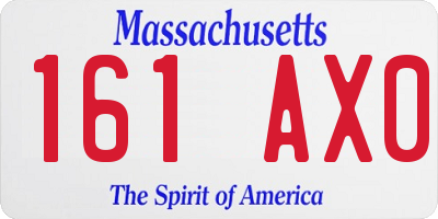 MA license plate 161AX0