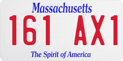 MA license plate 161AX1