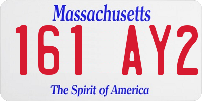 MA license plate 161AY2