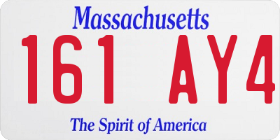 MA license plate 161AY4