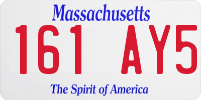 MA license plate 161AY5