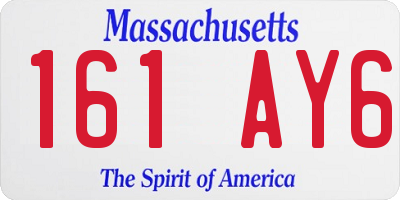 MA license plate 161AY6