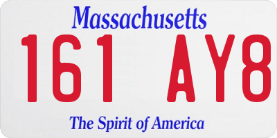 MA license plate 161AY8