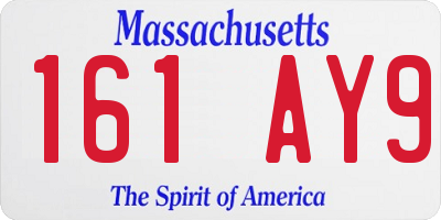 MA license plate 161AY9