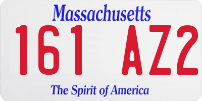 MA license plate 161AZ2