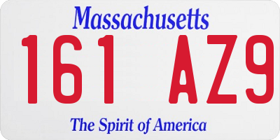 MA license plate 161AZ9