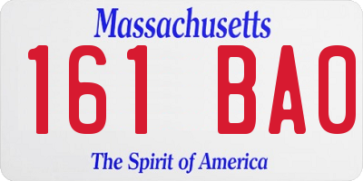 MA license plate 161BA0