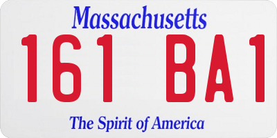 MA license plate 161BA1