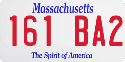 MA license plate 161BA2