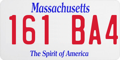 MA license plate 161BA4